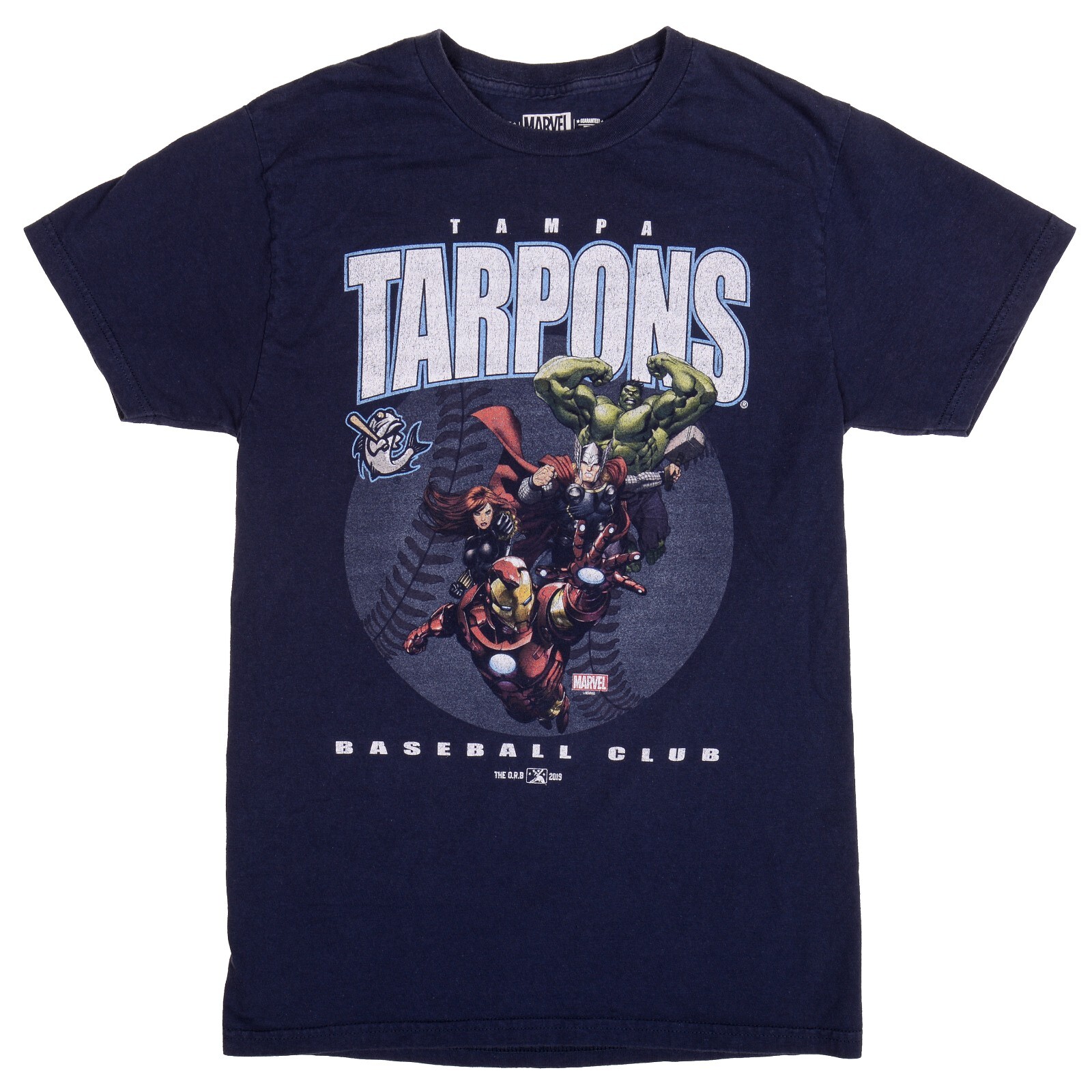 Tampa Tarpons Marvel Avengers MiLB Baseball T-Shirt Mens Small New York Yankees