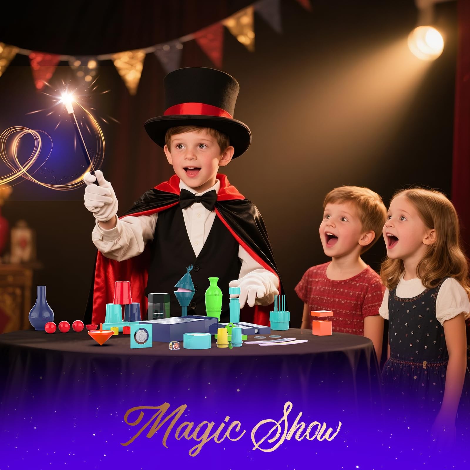 Magic Kit - 208+Magic Tricks for Kids Age 6-8, 28PCS, Multicolored
