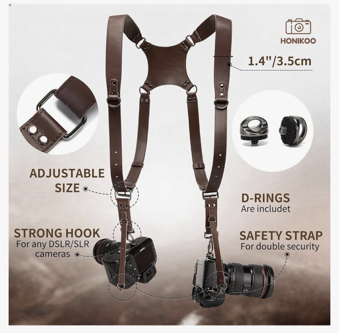Honikoo Leather Camera Strap