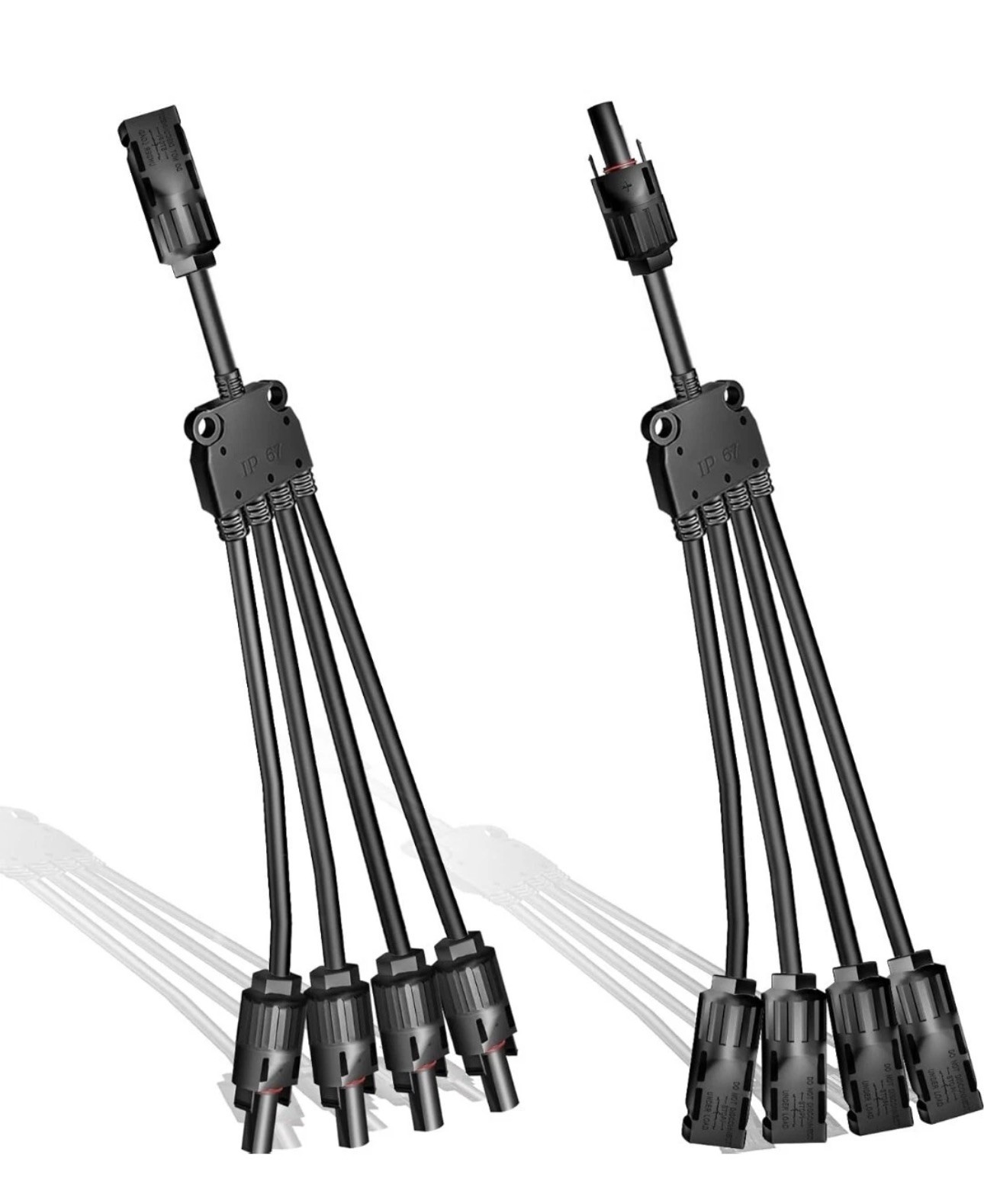 2 Y Branch Connectors Parallel for Solar Panel 1 to 4 (M/FFFF + F/MMMM)