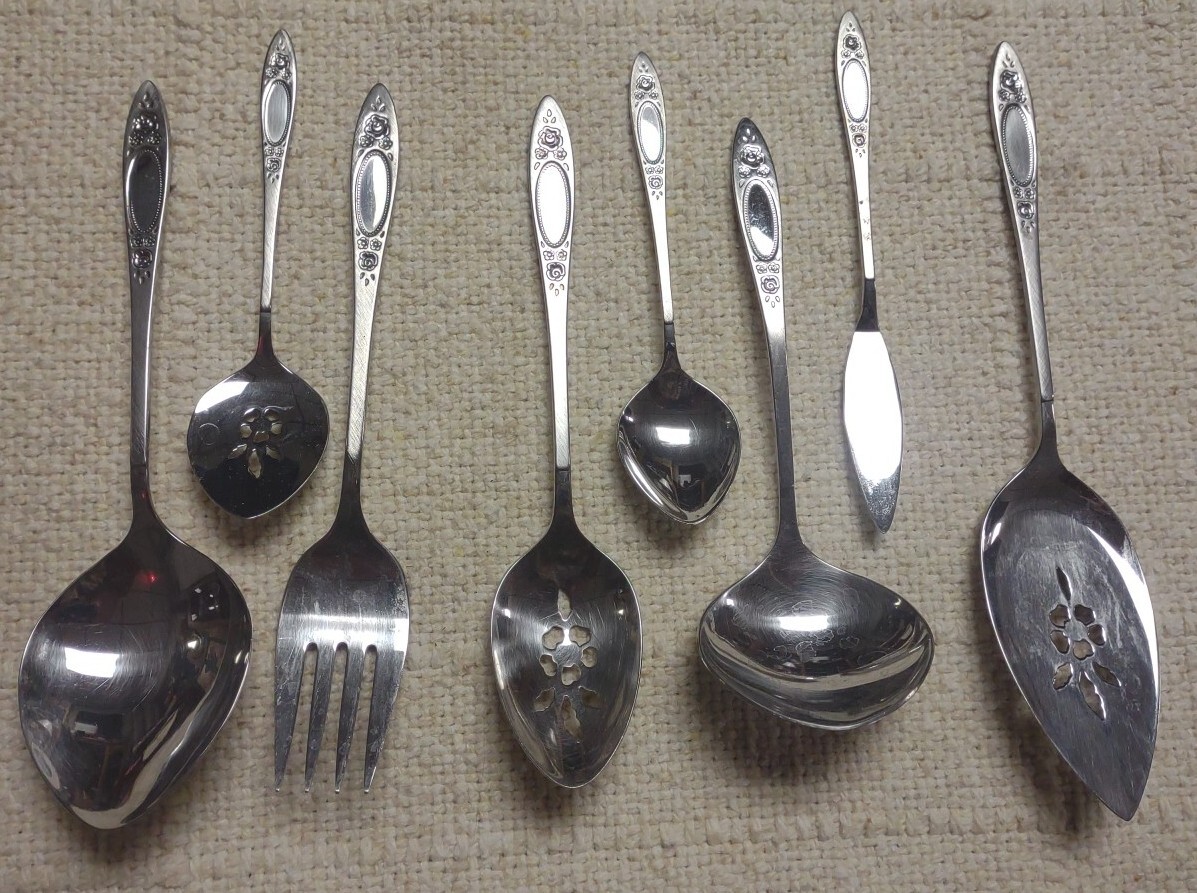 Oneida Community Stainless Flatware Vignette Pattern 8 Different Serving Pieces