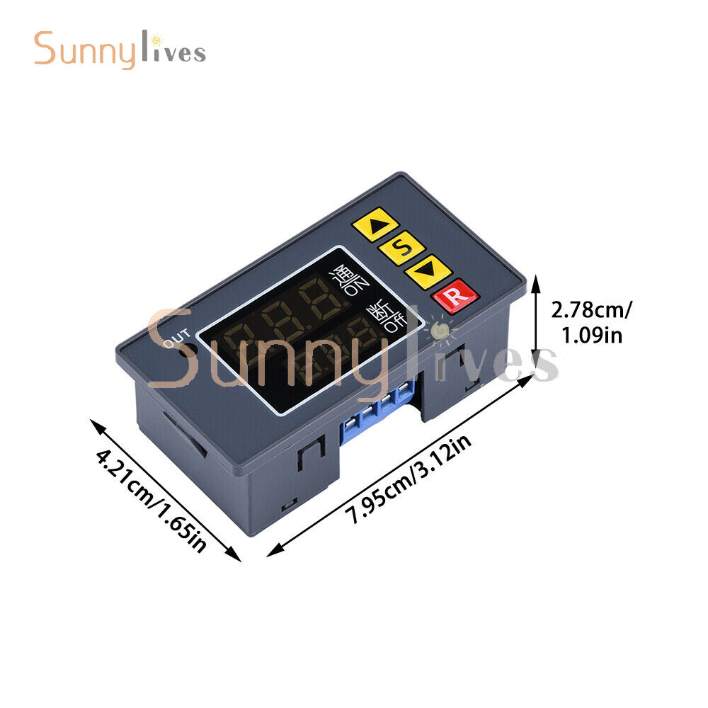 12V Automation Cycle Timer Delay Control Switch Relay Module w/ Dual LED Display
