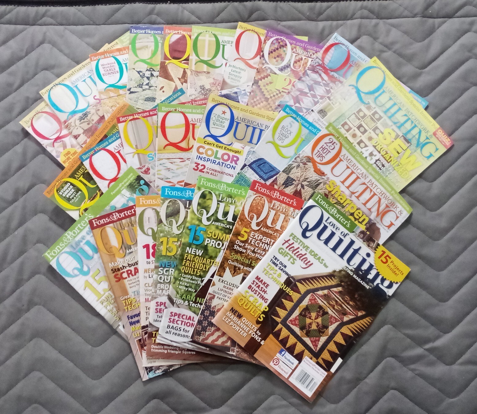 Quilting Magazines Lot of 24 Fons & Porter’s Love of American Patchwork MB