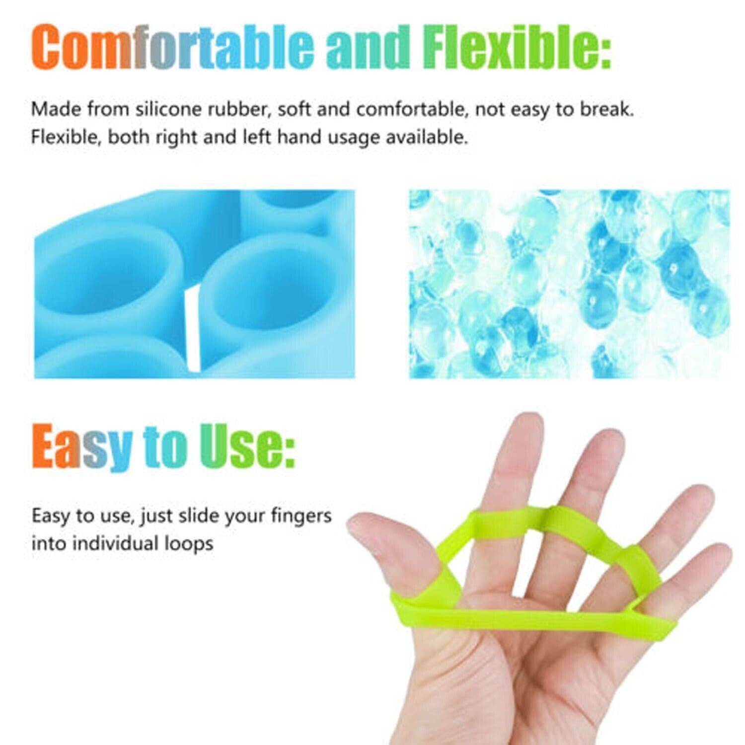 Latex-Free Finger Resistance Bands for Safe and Effective Training, 4 PCS - Blue
