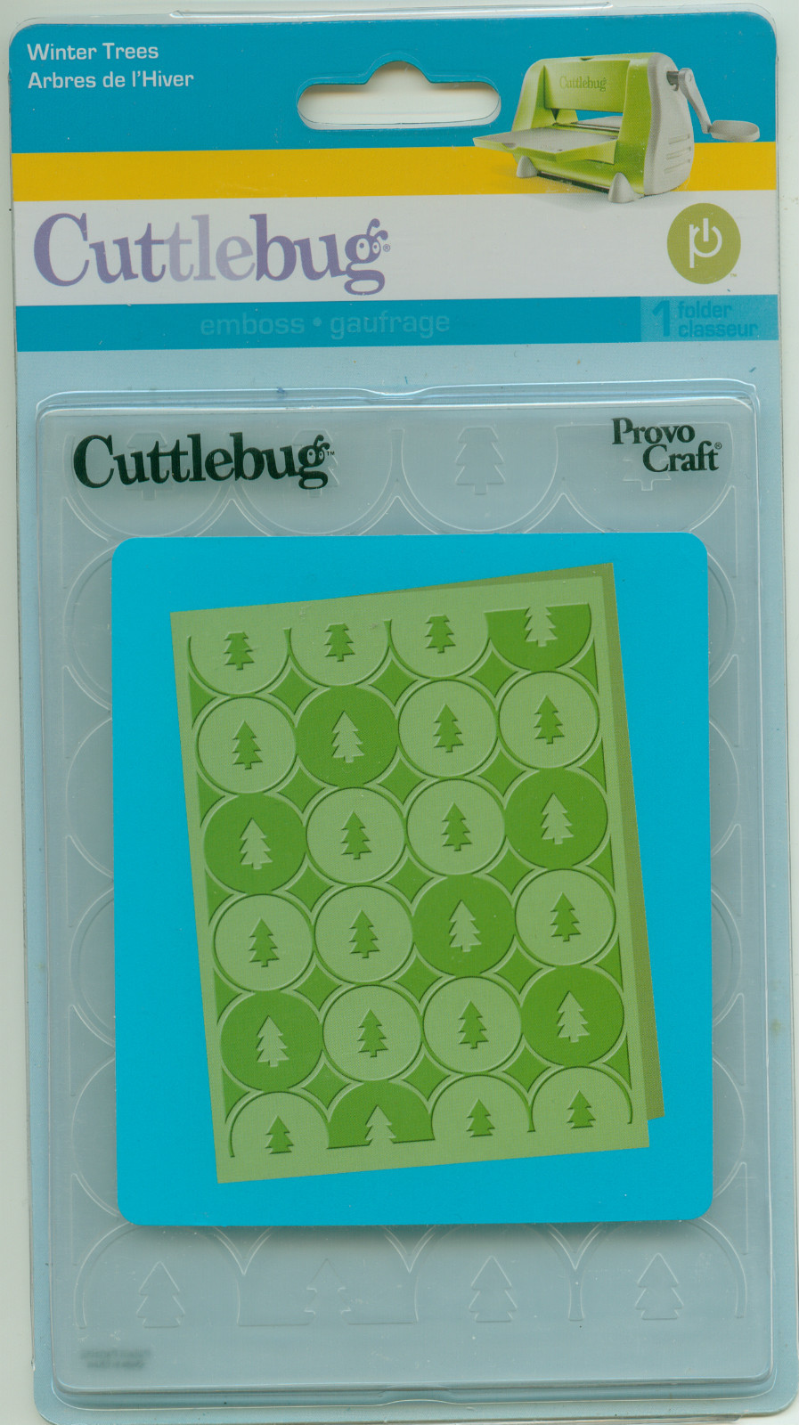 CUTTLEBUG 4.25 x 5.75 embossing folder WINTER TREES 37-1930 Christmas