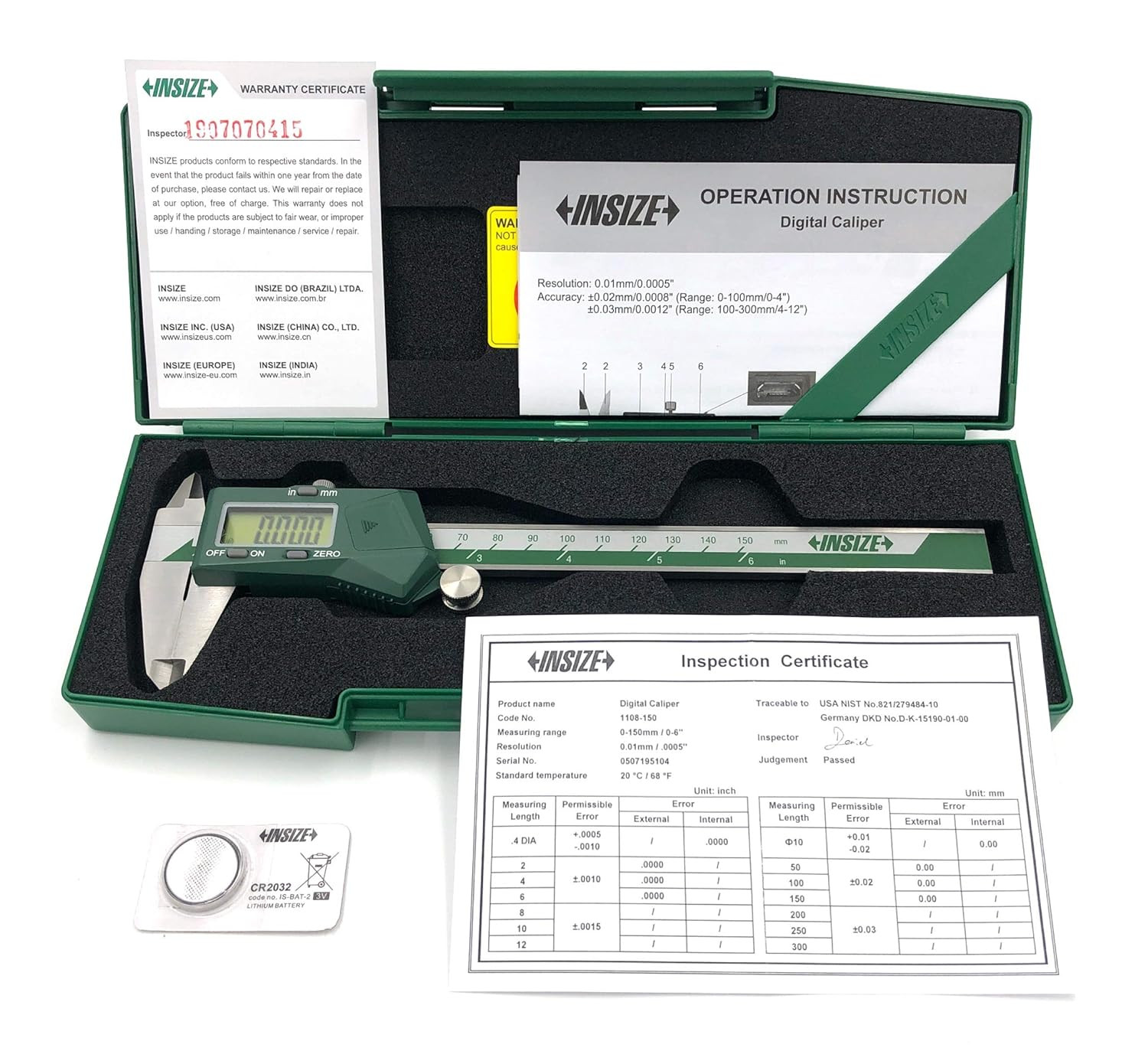 Precision Digital Caliper 0-6 Inch - Model 1108-150 Measuring Tool
