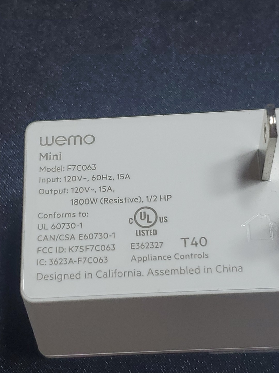 Belkin / WeMo Mini F7C063 Wi-Fi Smart Plug