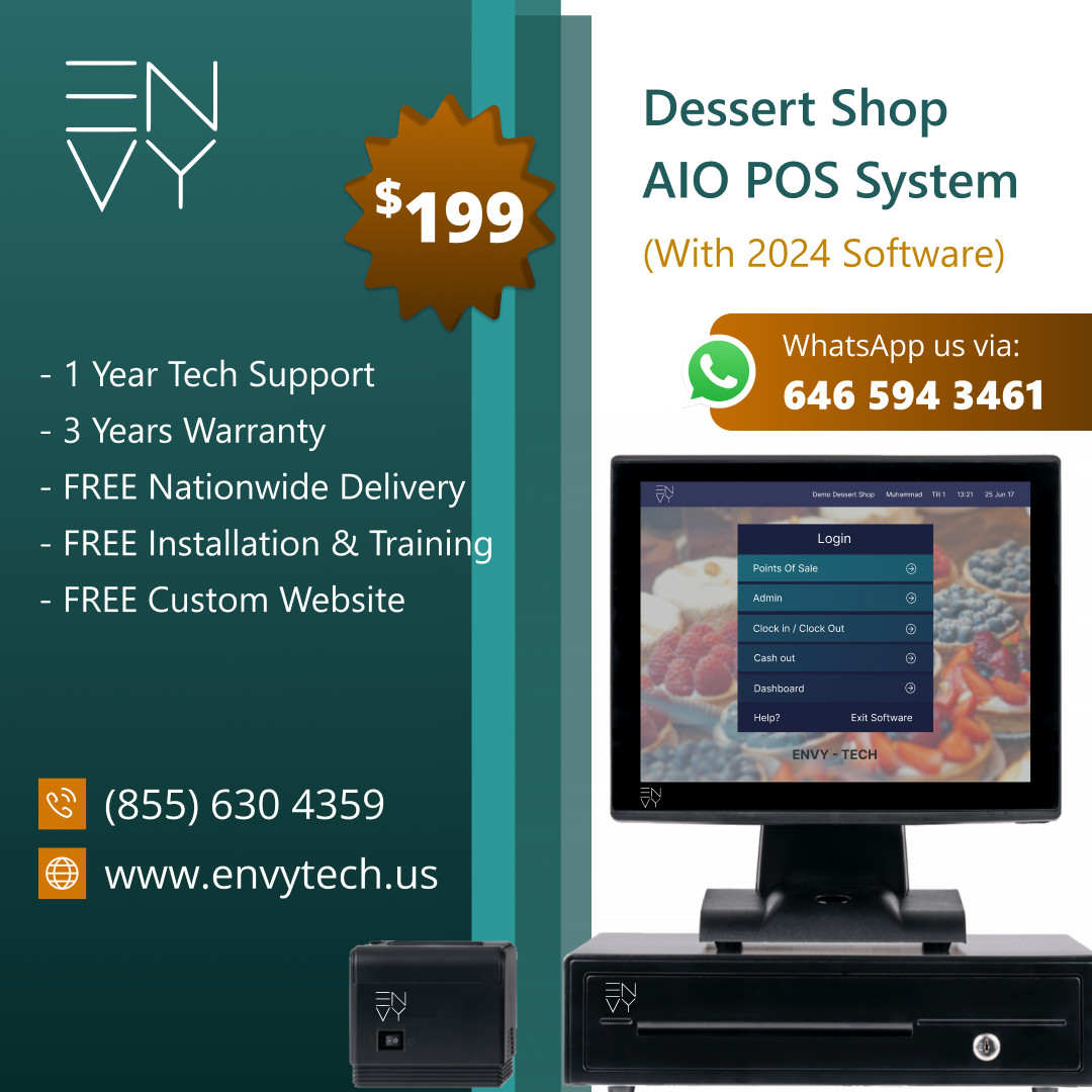 15" Touchscreen POS Cash Register Till System For Dessert Shops