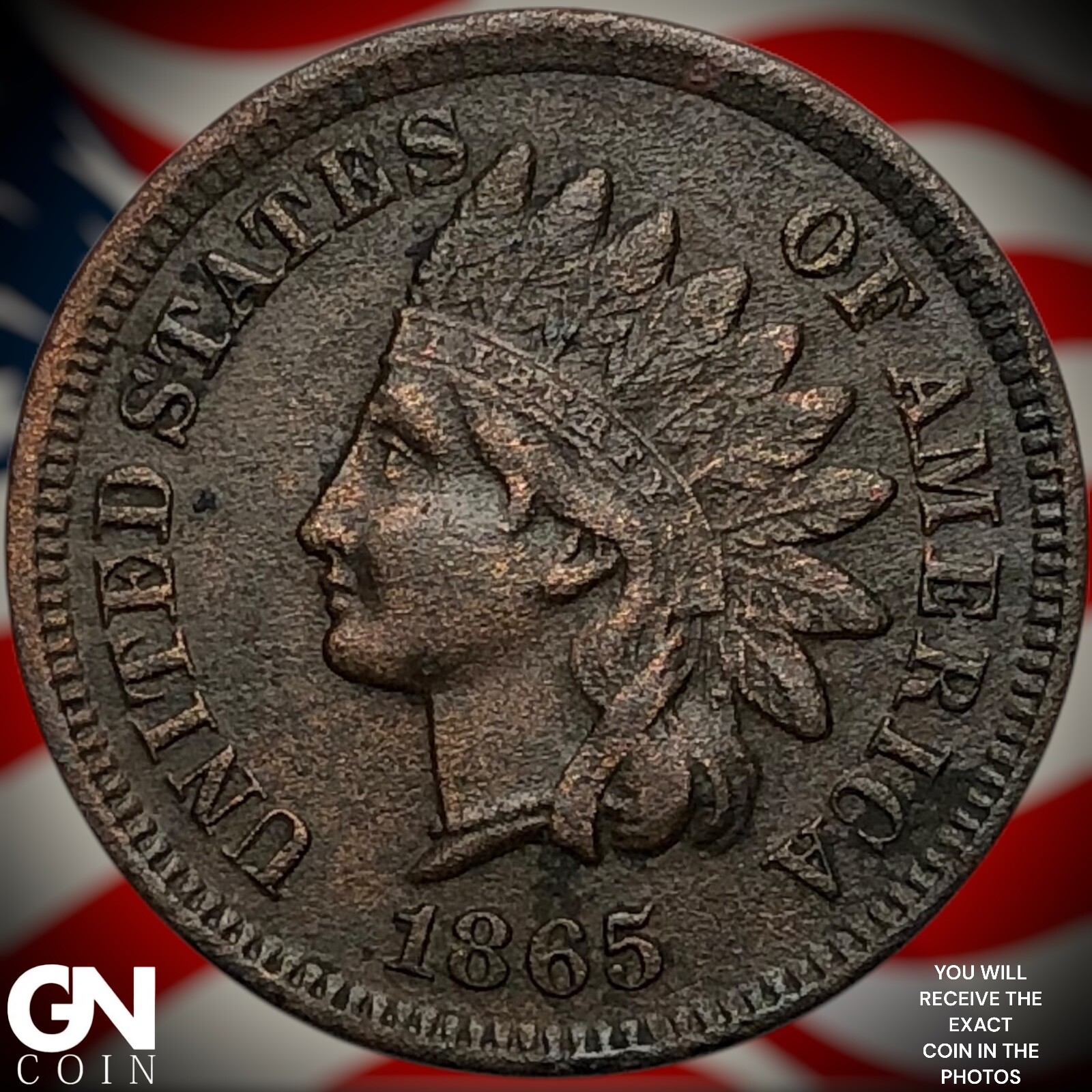 1865 Indian Head Cent Penny Y7950