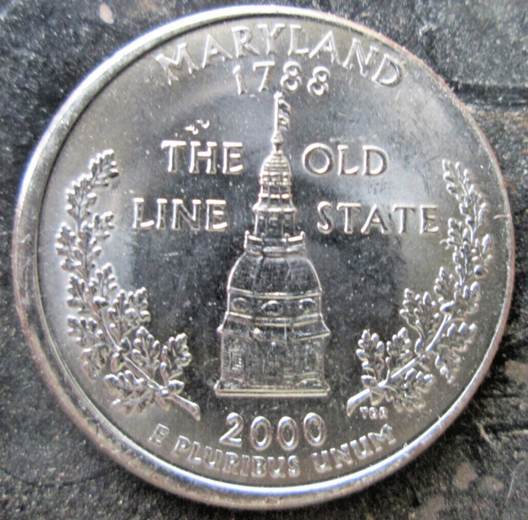 2000-P MARYLAND STATE CLAD, TILTED COLLAR DIE ERROR, MS+++ UN-CIRCULATED