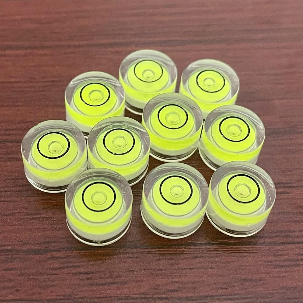 10pcs Mini Bullseye Bubble Levels 10x6mm Round Spirit Level Tool – Non-Adhesive