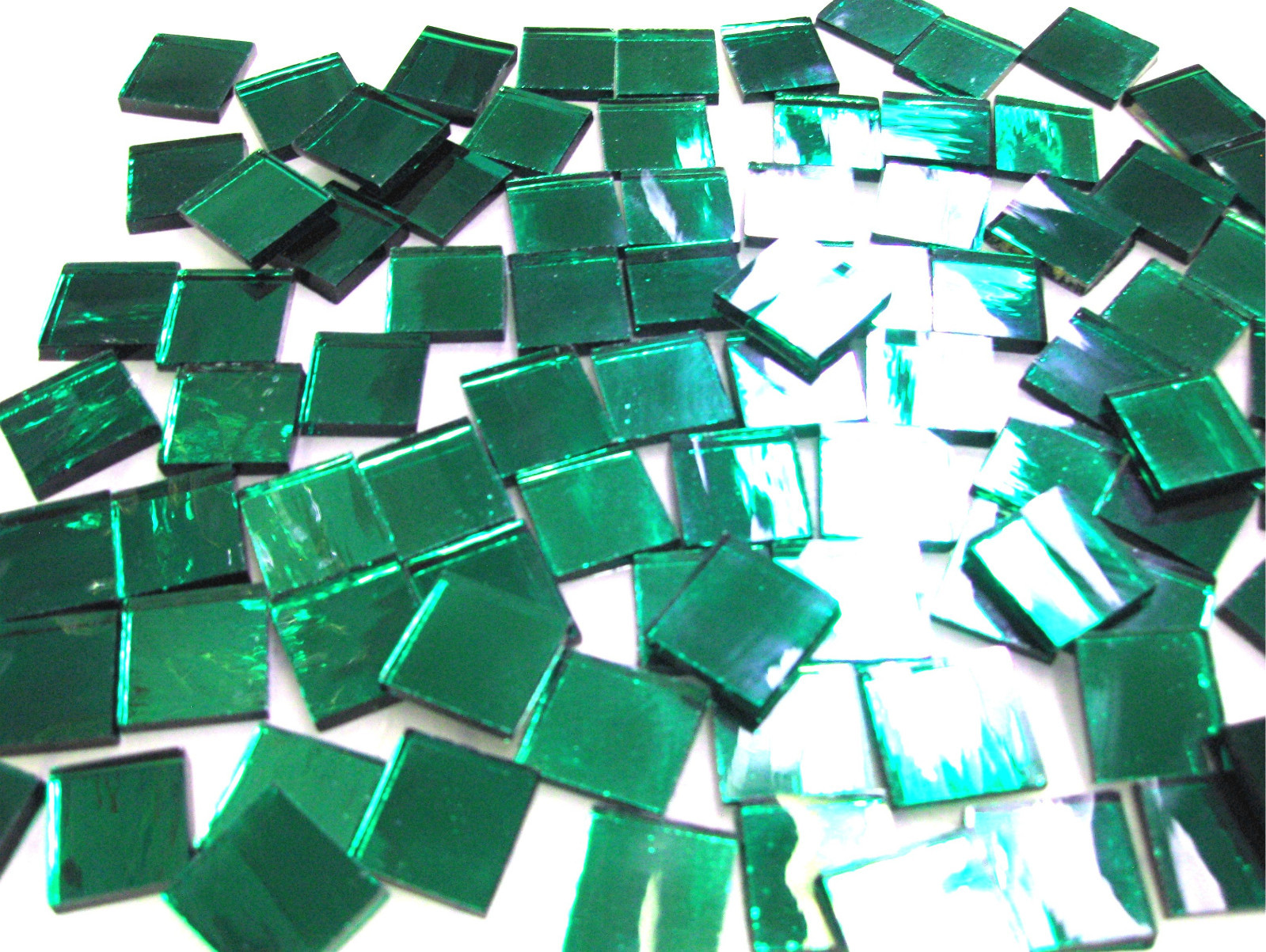 110 Mosaic Tiles 1/2" GLISTENING SAGE GREEN MIRRORS Stained Glass MIRROR
