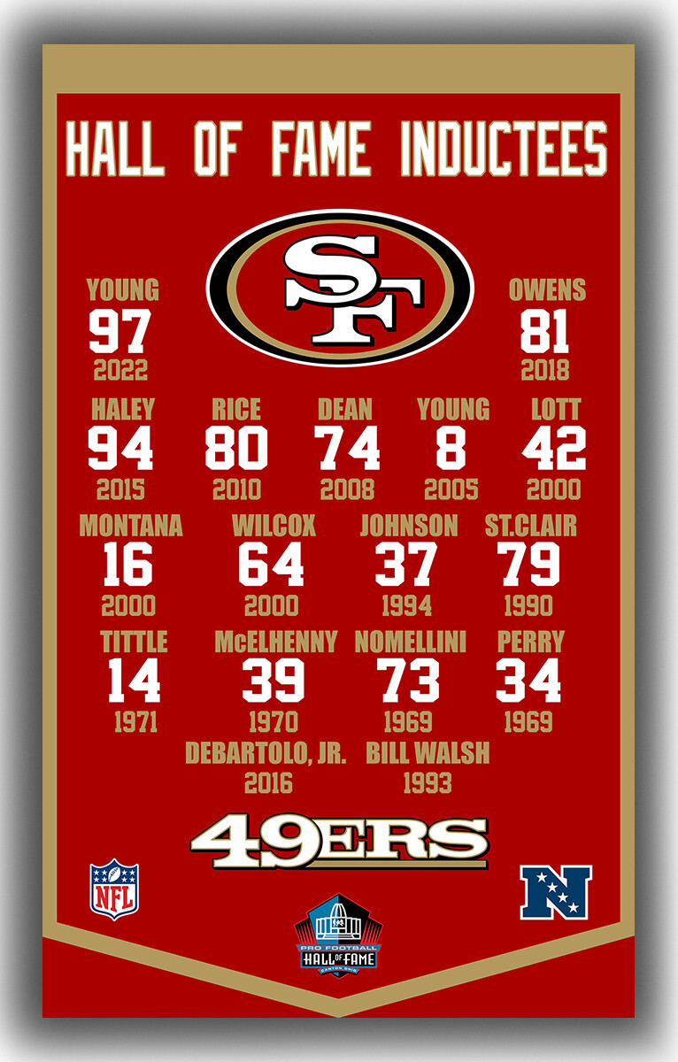 Custom Flag Football Team Memorable Flag 90x150cm 3x5ft 49 ers Hall Of Fame