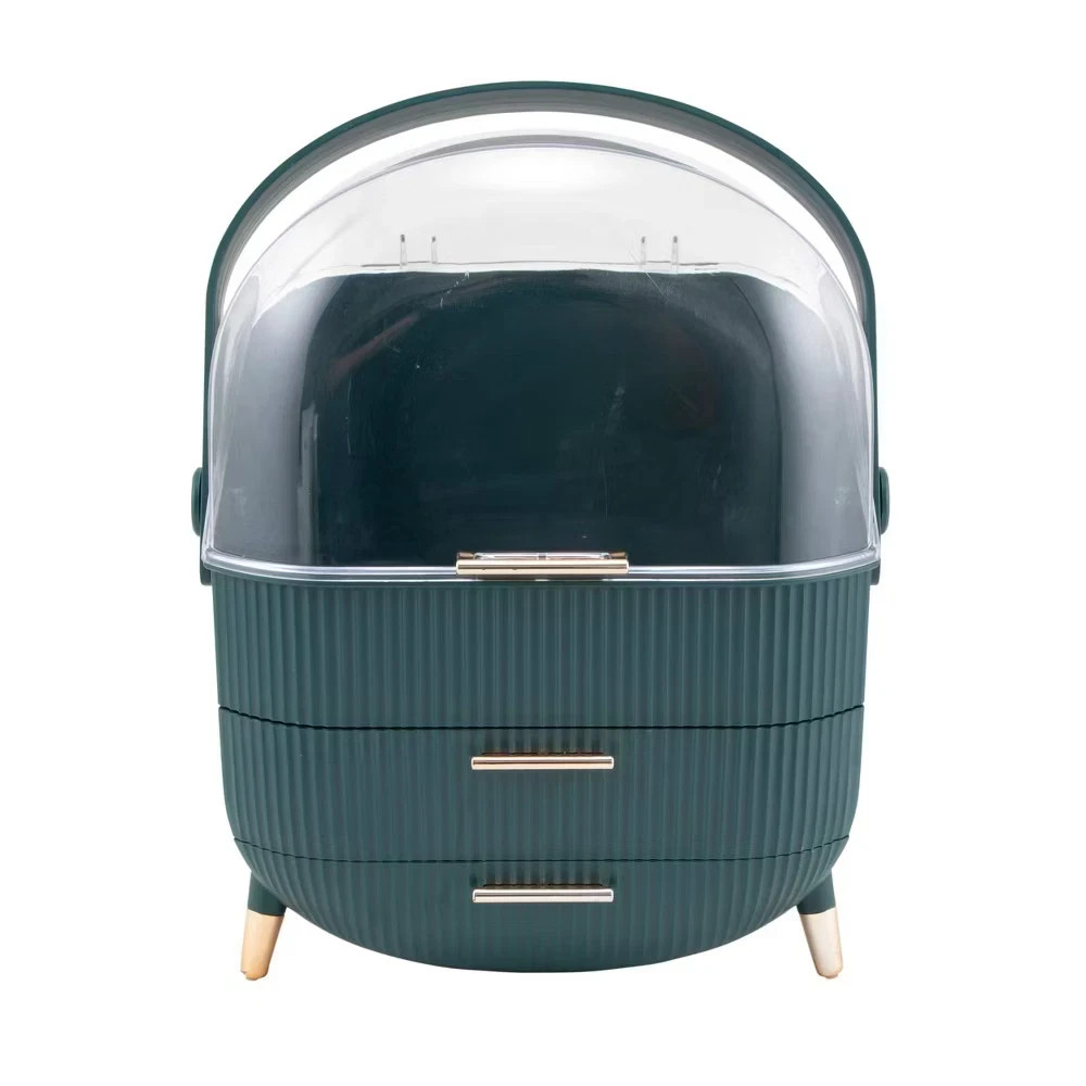 Thinkspace Cosmetic Case - Teal New Countertop Beauty Organizer Holds Full size