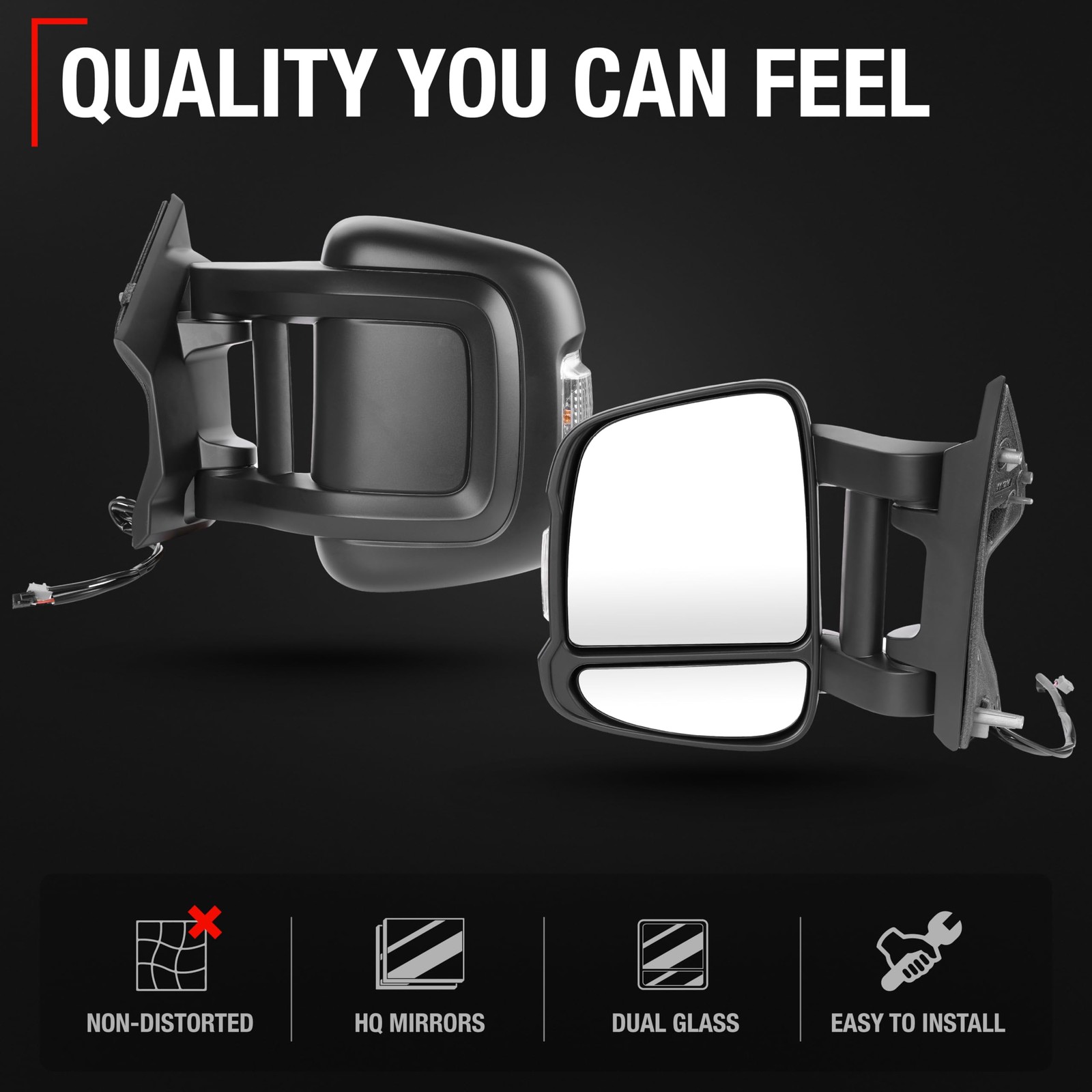 Driver Side Mirror Replacement - Compatible with 2014-2024 Ram Promaster - Po...