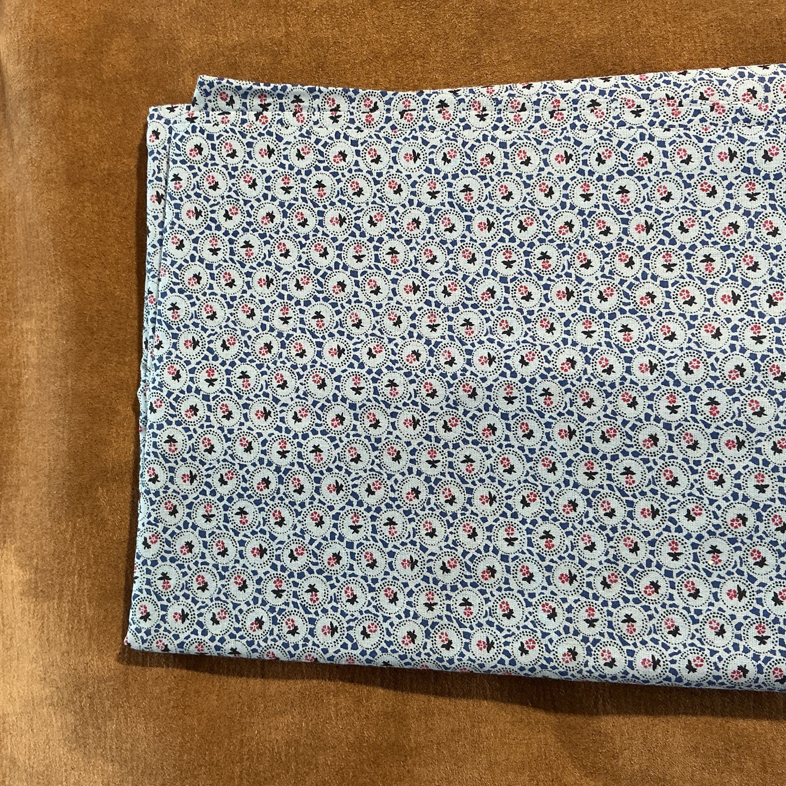 Cotton Fabric Quilting Micro Floral Ditzy VTG Blue Flowers 44” / BTY