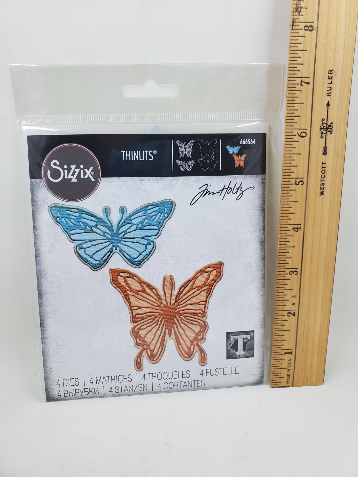 TH2 Tim Holtz Thinlits Dies Sizzix Vault Scribbly Butterfly New