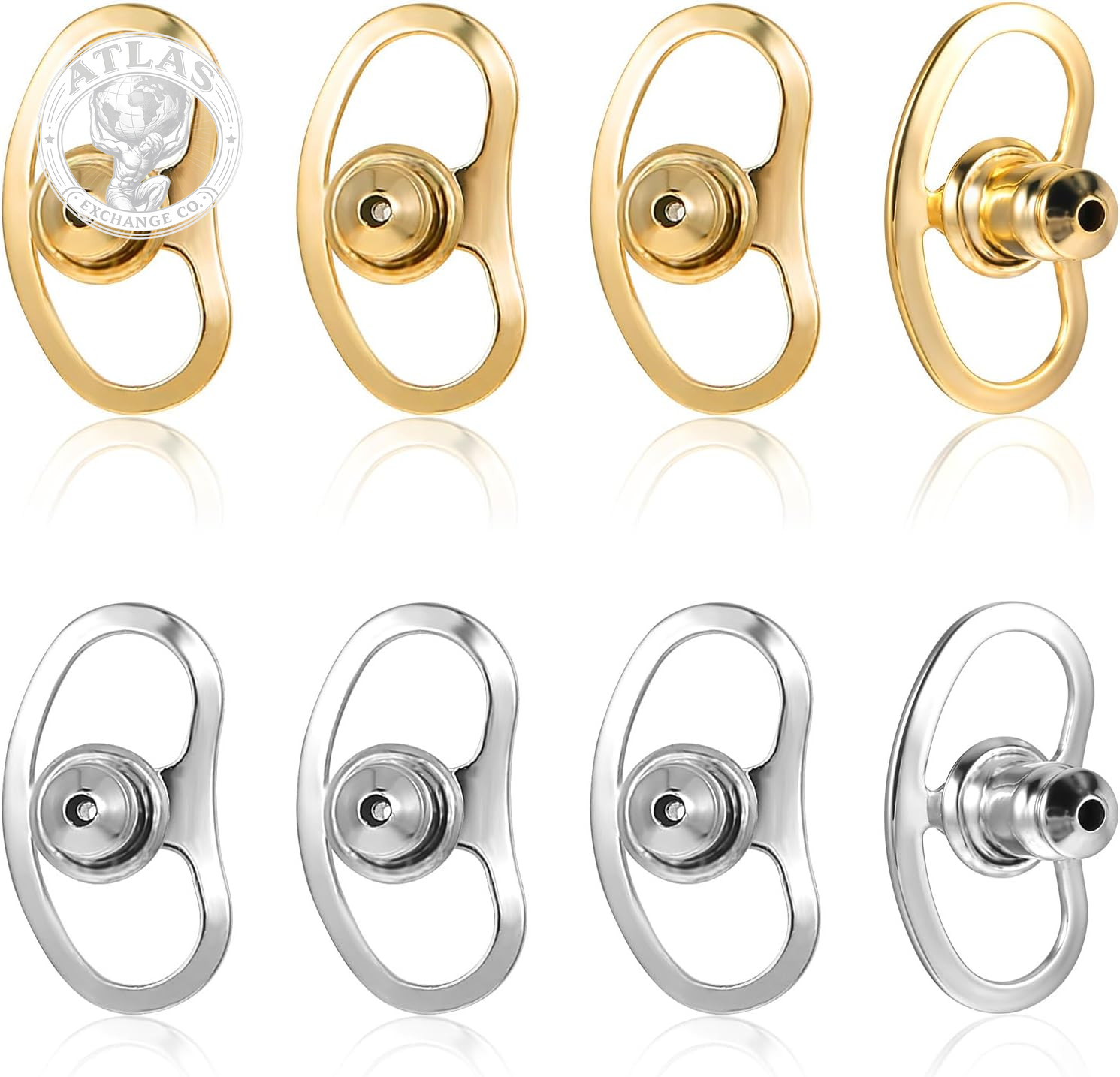 Earring Lifters Backs, Mabor 8 Pcs Earring Backs for Droopy Ears Locking Earring