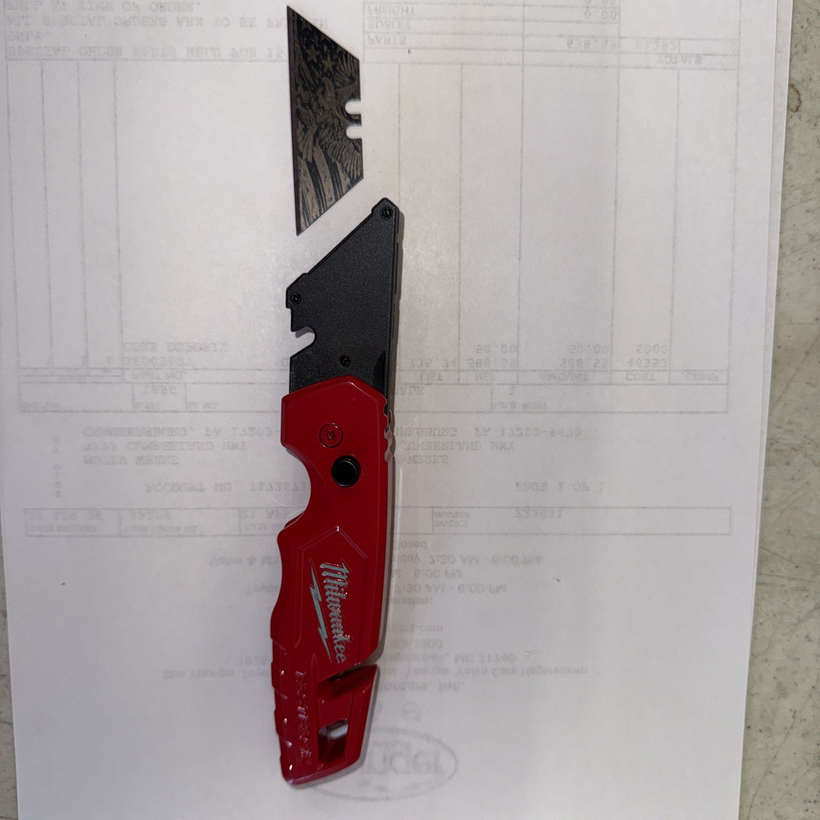 Red Milwaukee ‎Fastback Flip Knife Custom Powder coat (48-22-1501) cust blade
