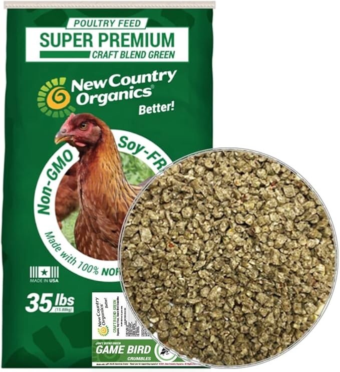 New Country Organics | Organic Gamebird Crumbles 35lb | Soy-Free | 26% Protein