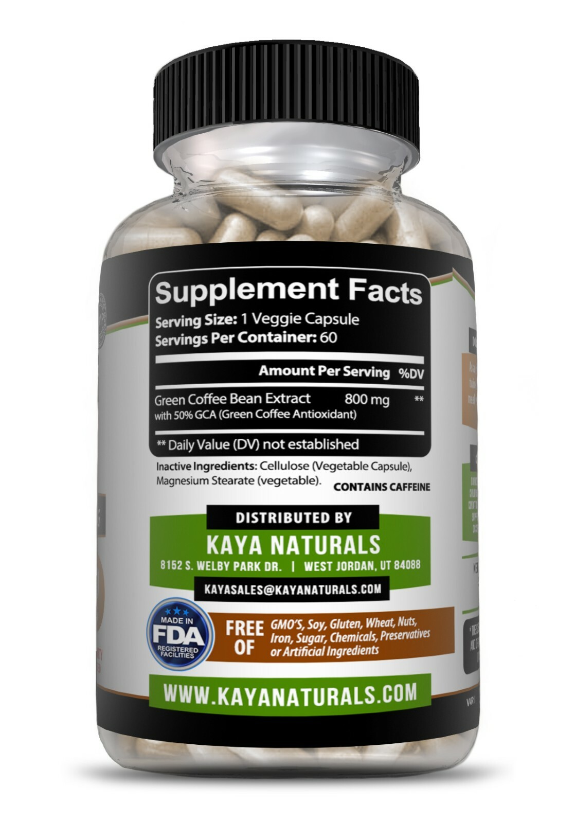 Green Coffee Bean 60ct - Weight Management, Antioxidant, Blood Pressure Support