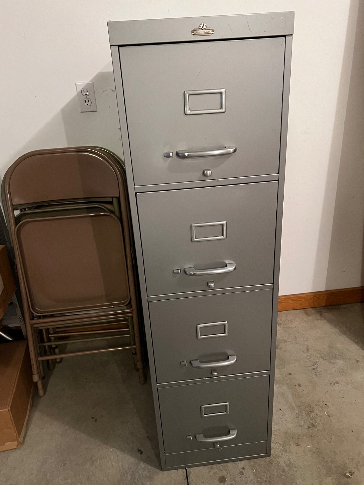 Vintage 4 Drawer All-steel Industrial ASE Mid Century Modern File Cabinet
