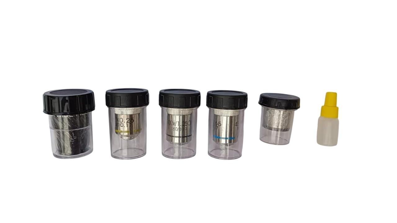 Microscope Lens Kit 10X 45X 100X Objectives & 10X 15X Eyepieces