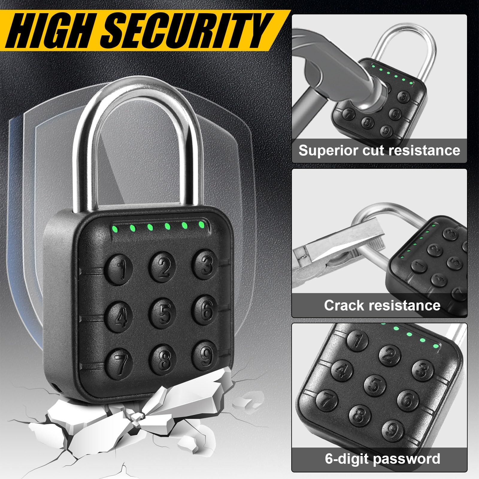 Delswin Combination Lock For - Lock Waterproof Smart Padlock For School