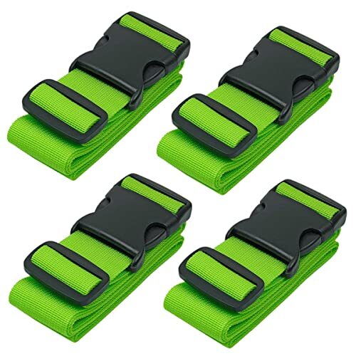 Luggage Straps for Suitcases Travel Belt Suitcase Strap, 4 4Pack_Other Green