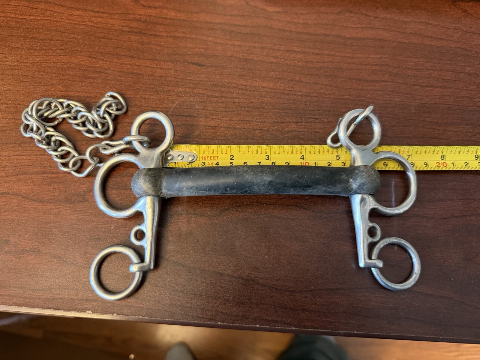 Straight bar Pelham bit 5” Stainless Steel Rubber