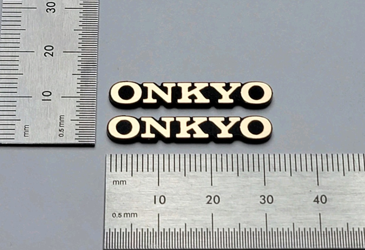 Onkyo Badge Logo Emblem Nameplate Premium Gold Pair With Self Stick Adhesive