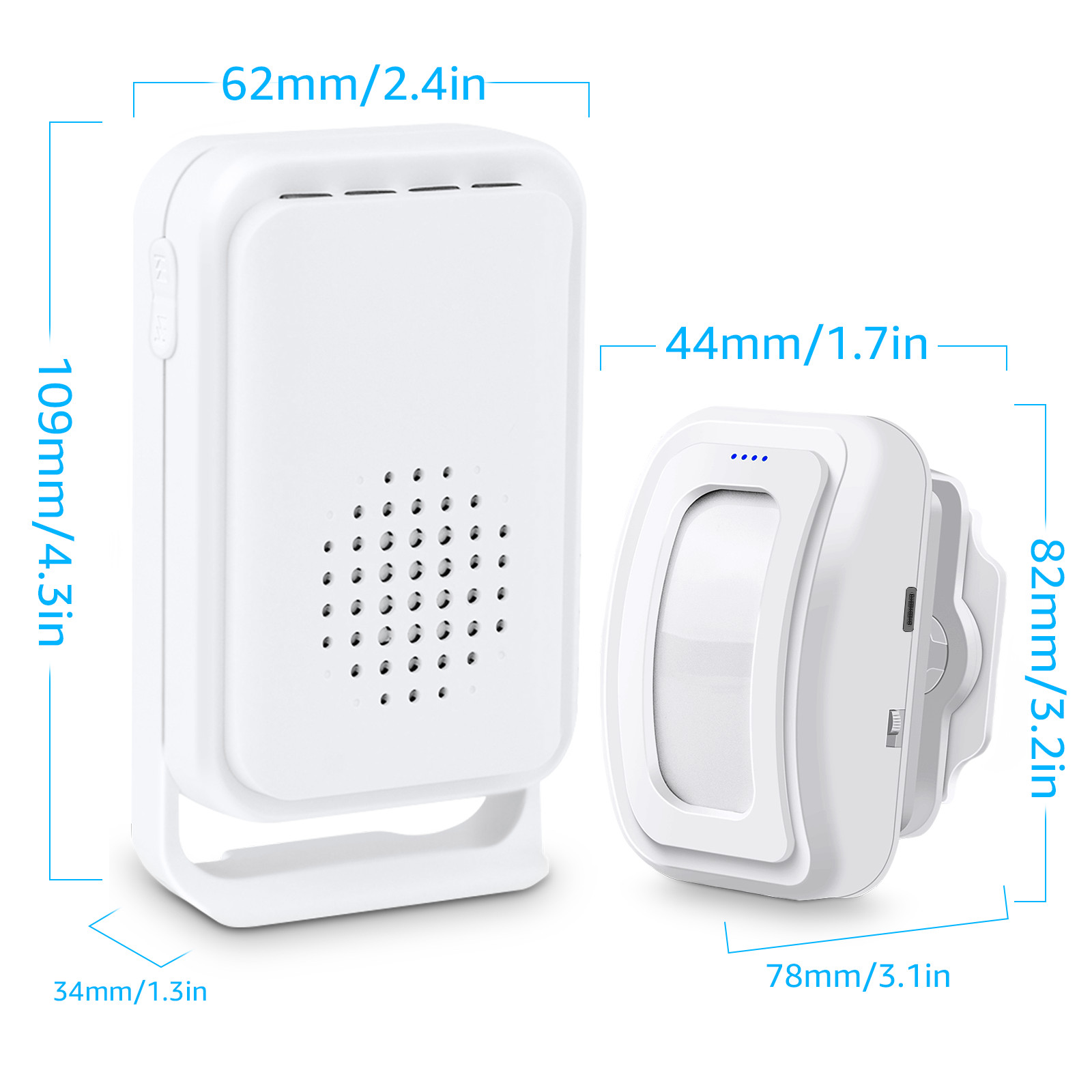 918FT Long Range Wireless Door Chime Entry Motion Sensor Alarm LED Flash