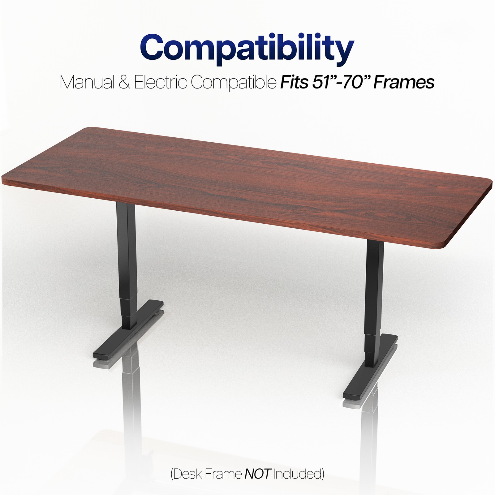 VIVO Dark Walnut 71 x 30 inch Universal Solid Top for Sit Stand Desk Frames