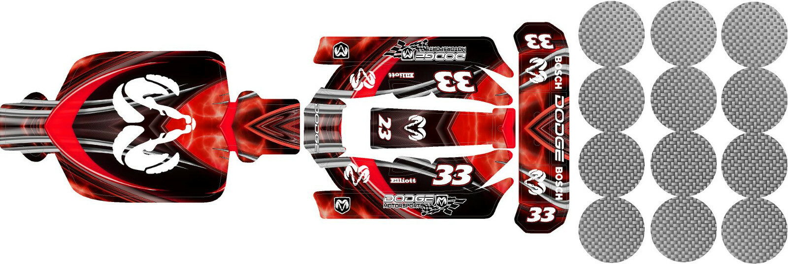 Losi mini 8ight Dodge Motorsports wrap decals stickers