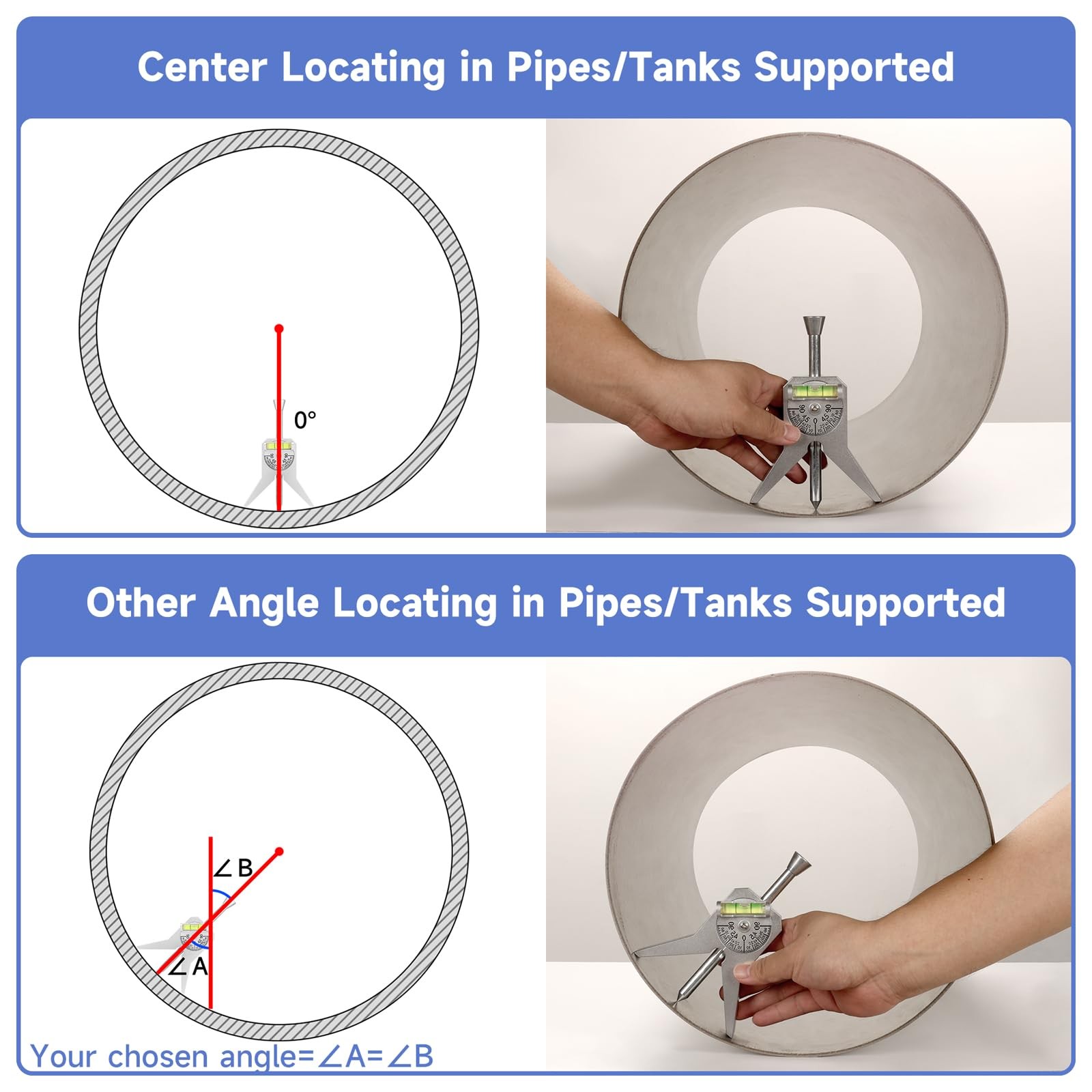 SIOKUY Premium Pipe Center Finder - Essential Tool for Silver