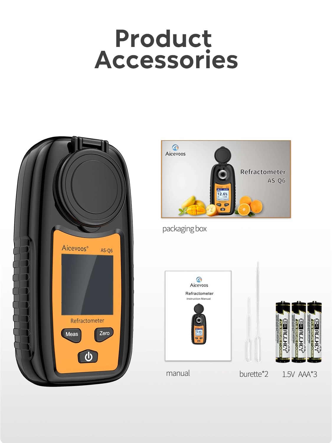 Digital Sugar Brix Refractometer brix Meter Automatic Temperature Large