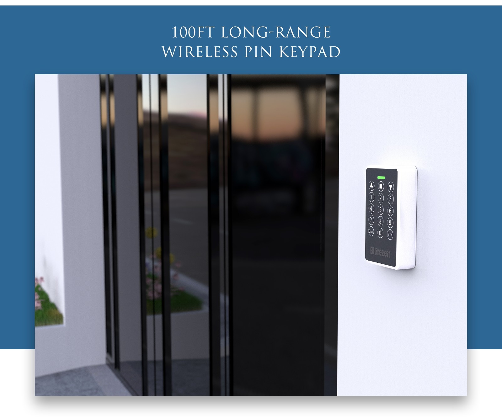 Blütezeit Wireless Keypad IP54 for 433MHz Automatic Sliding & Swing Gate Openers