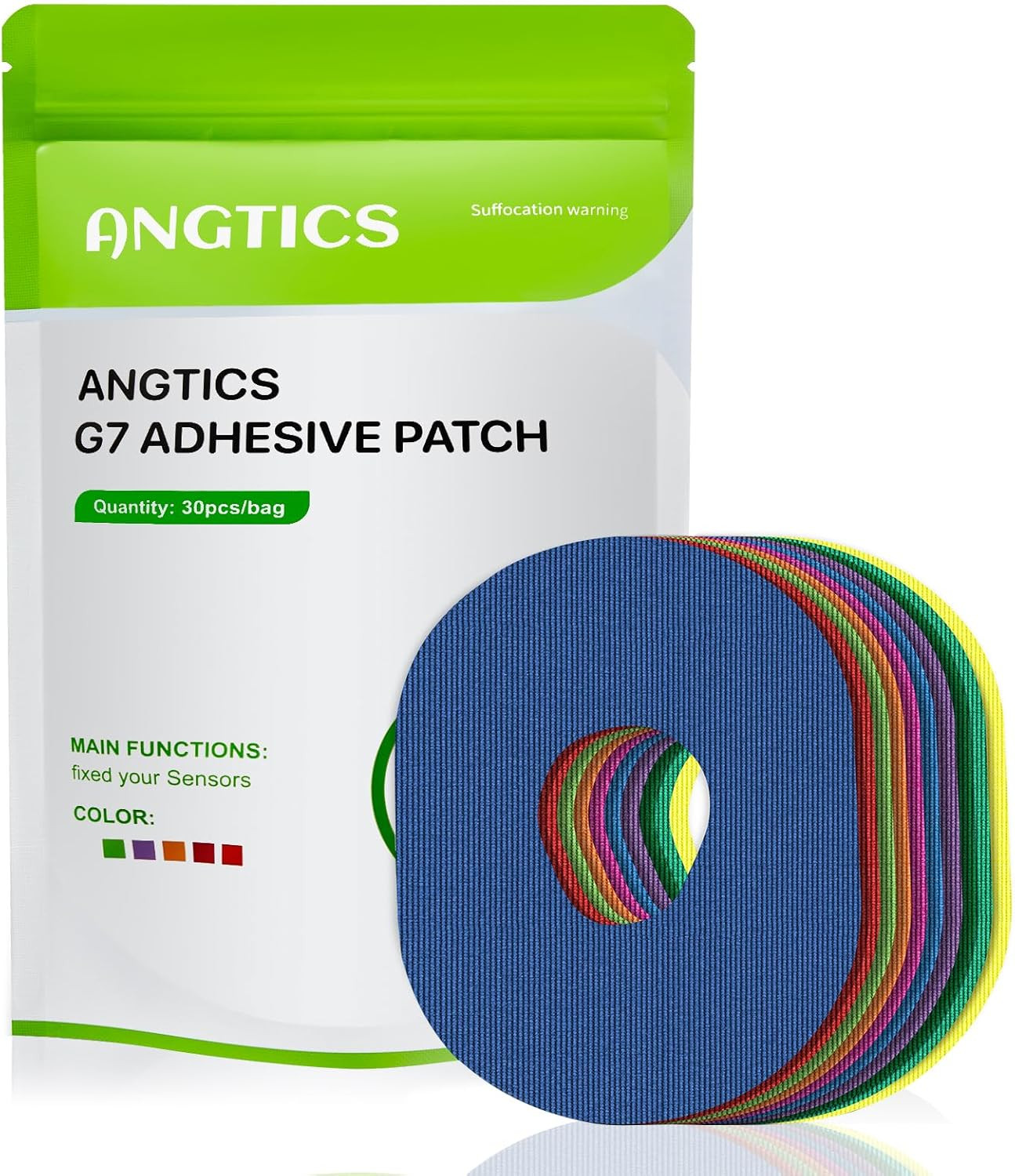 Dexcom G7 Adhesive Patches Waterproof, 30 Pack Multicolor Overpatch for Dexco...