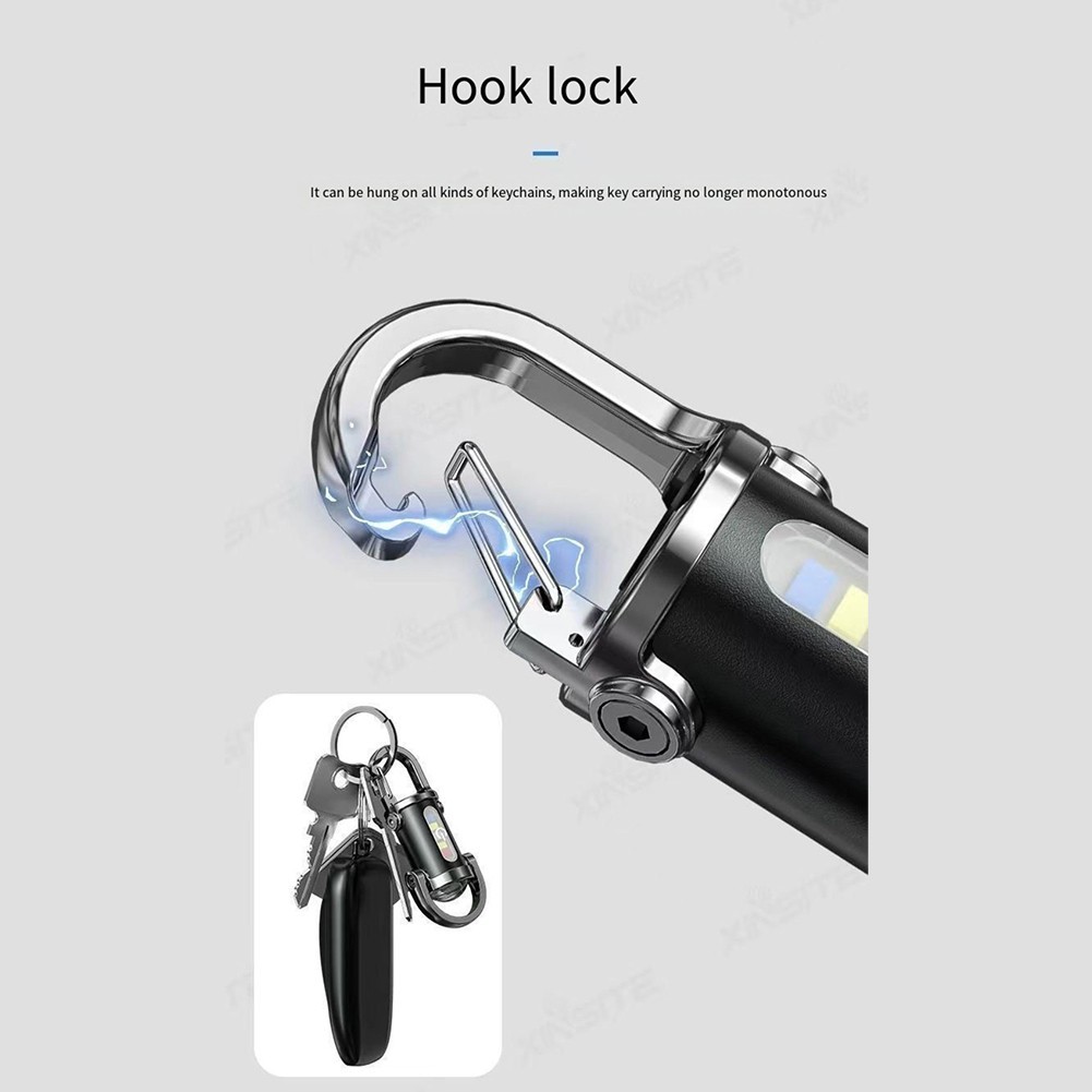 For Outdoor Mini Keychain Flashlight With USB Power Bank Functionality