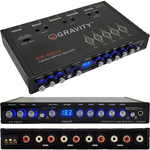 Gravity EQ15 1/2 Din Five Equalization Bands Car Audio Equalizer EQ Front,