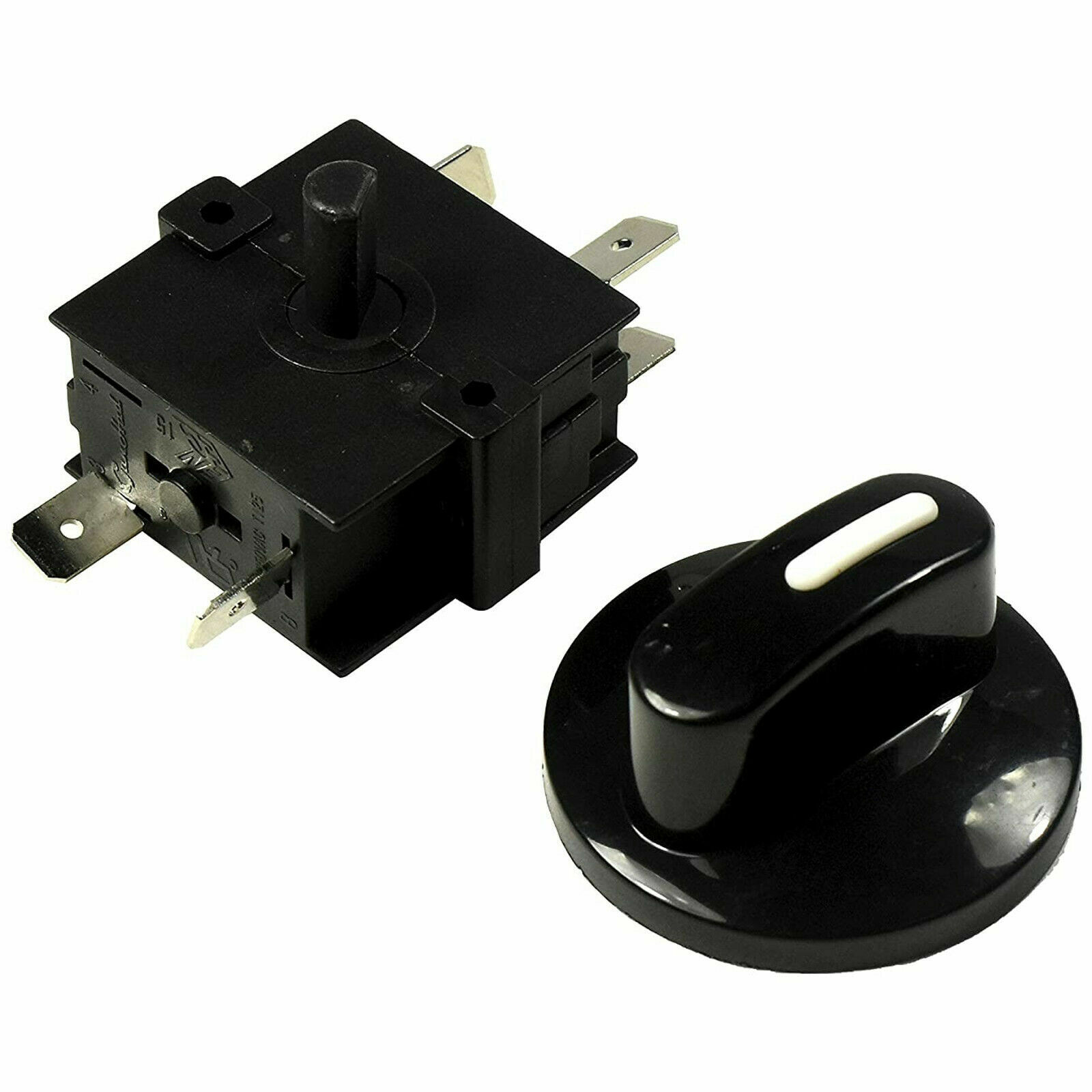 Rotary Switch w/ Knob 4-Position 3-Speed 120-250V, 15A Fan Heater Speed Selector