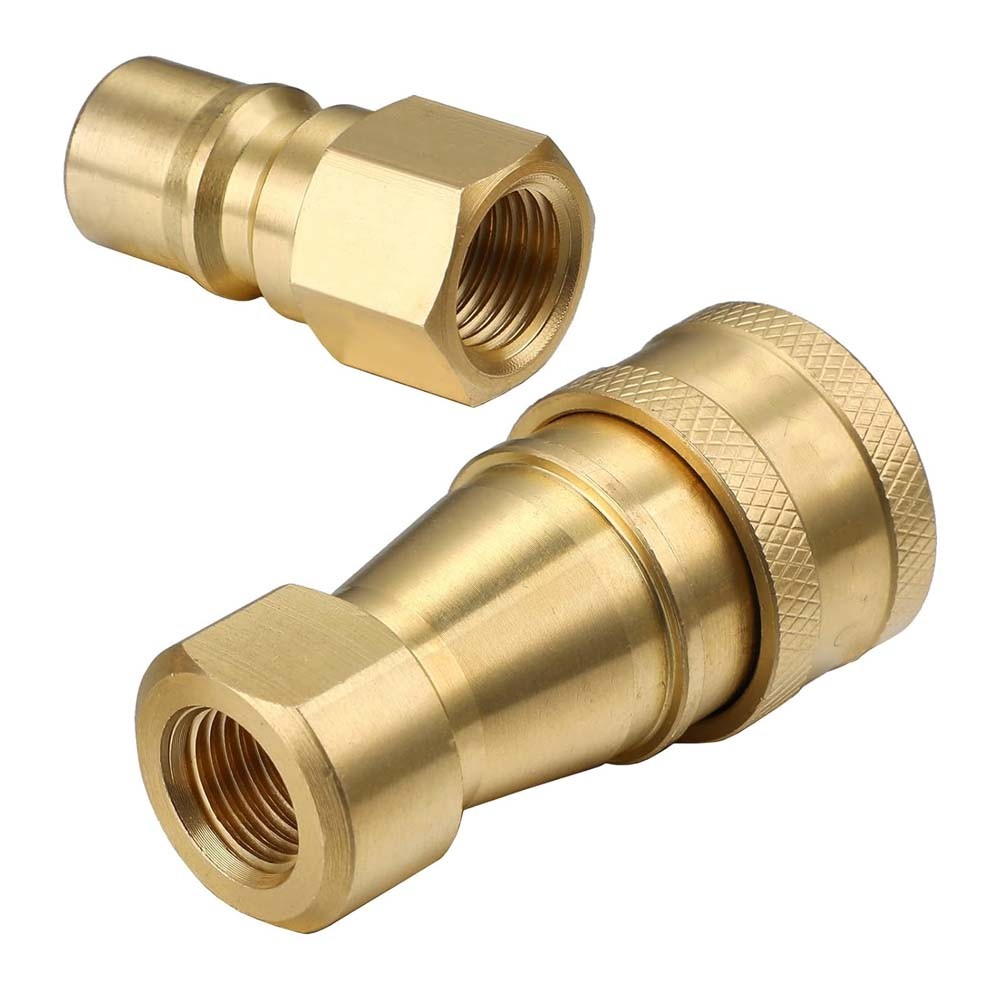 1/4" Brass Quick Disconnect Coupler Carpet Cleaning Extractor for Wand Hose 4PCS