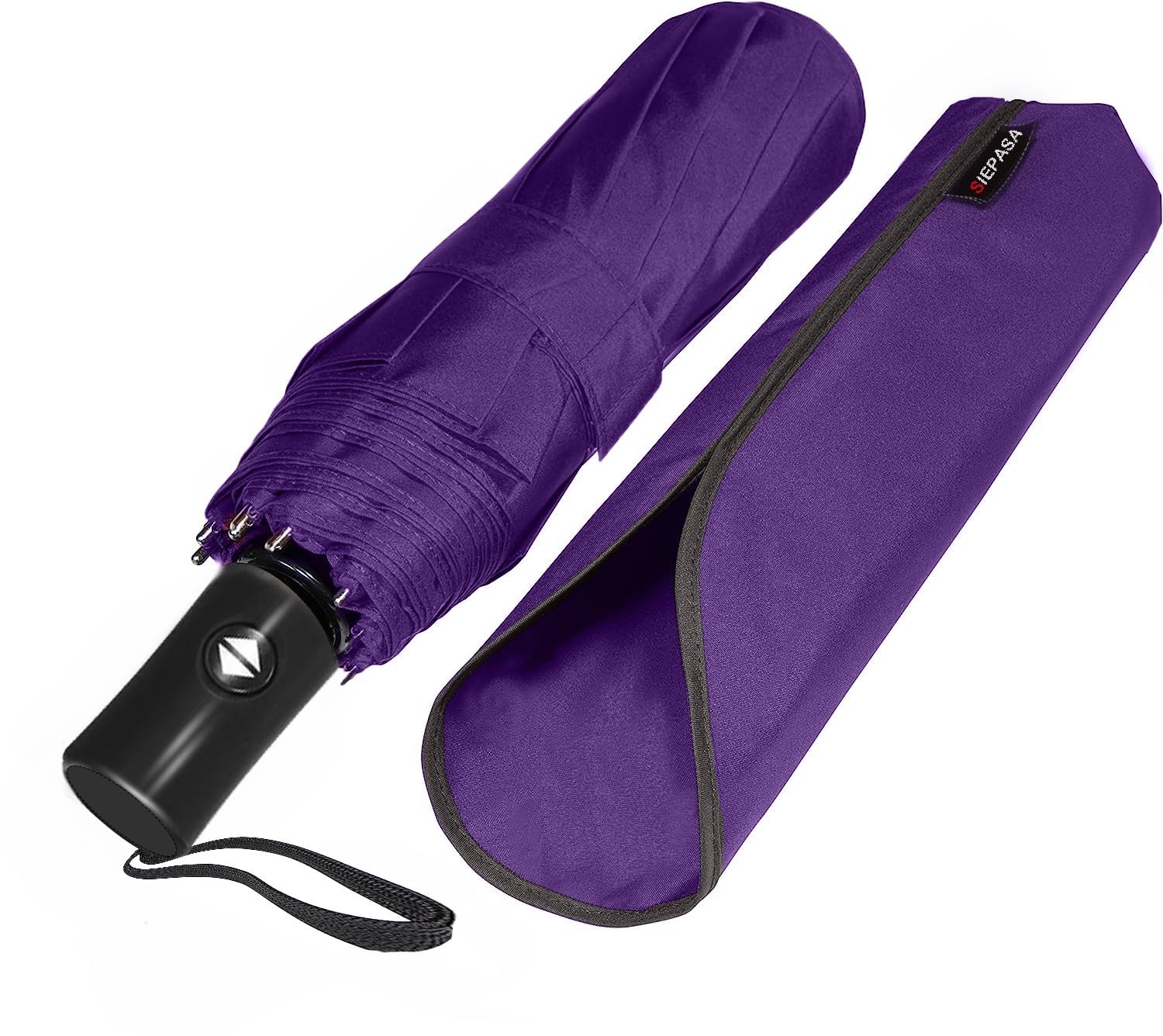 SIEPASA Windproof Travel Compact Umbrella-Automatic 42 Inch-1 Pack, Purple