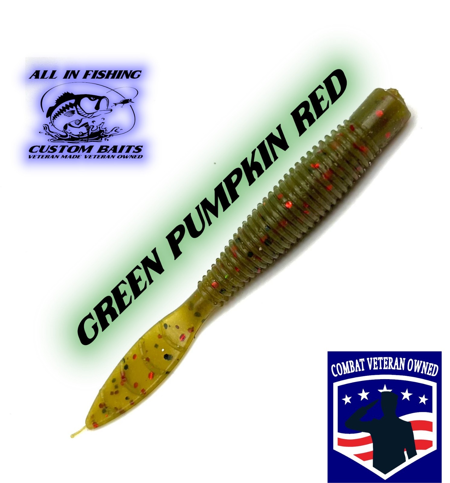 3.25'' 20ct green pumpkin red ned bomb Drop Shot / ned rig Worm Rig