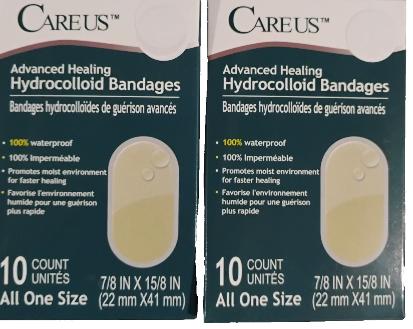 Care Us Advanced Healing Hydrocolloid Bandages 2x 10 pack = 20 Total Waterproof