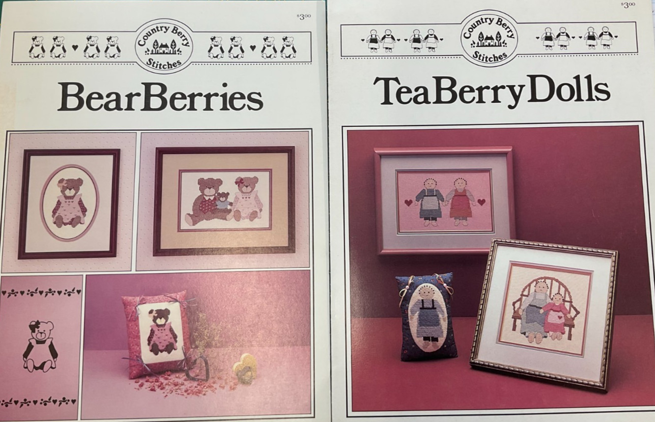 COUNTRY BERRY STITCHES CROSS STITCH LEAFLET- 2 CHOICES