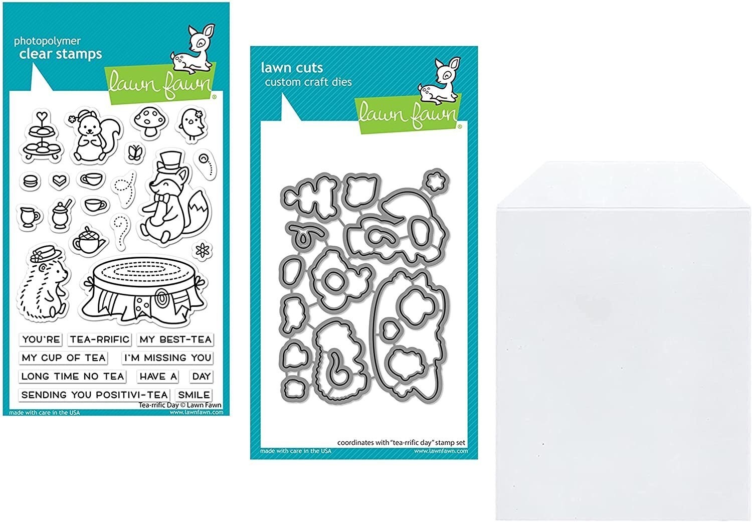 Lawn Fawn 4"x6" Tea-Rrific Day Clear Stamp Set and Coordinating Dies (LF2856,...