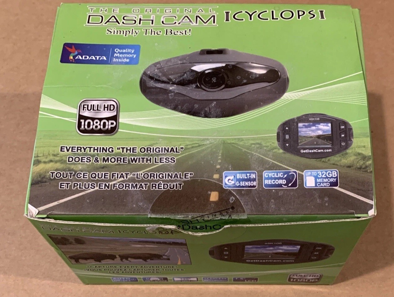 iCyclops Car Truck RV Dash Cam 1080p HD w/ Charger, Mount, and Memory Card