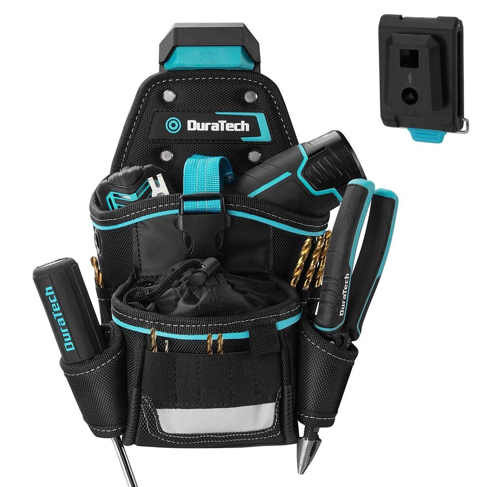DuraTech Large Drill Driver Holster Drill Holder w/Holder Strap Side Bit Pockets