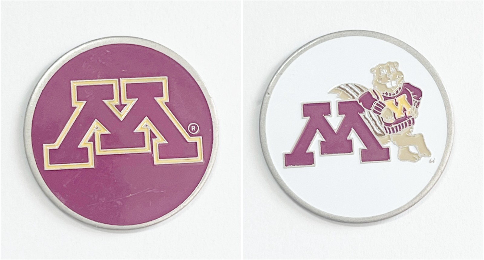 2 MINNESOTA GOLDEN GOPHERS Ballmarkers Ball Marker fit divot tool hatclip